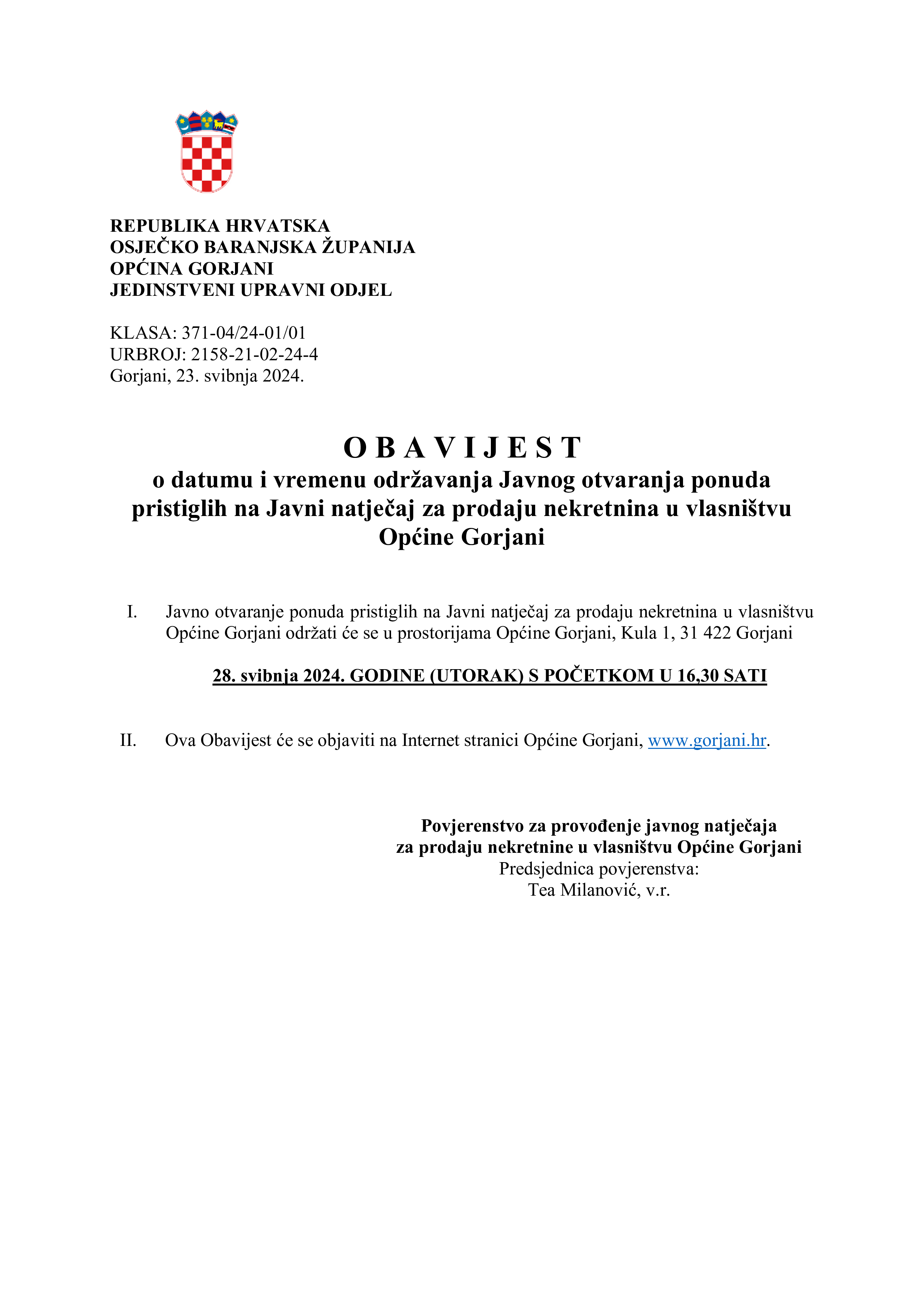 4 Obavijest o o javnom otvaranju 1